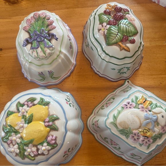 Le Cordon Bleu Franklin Mint Ceramic Jello Molds wall hanging set of 5 1986 - Picture 13 of 16